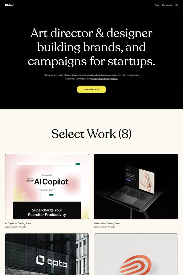 Rishad - Art Director & Designer - Portfolio design inspiration