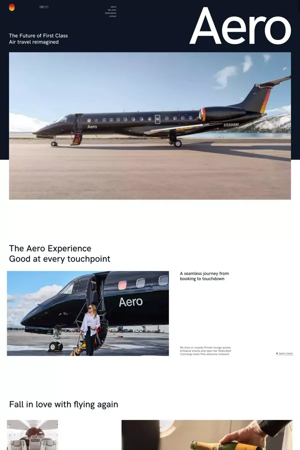 Aero - Landing design inspiration