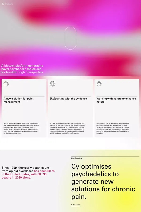 Cy Biopharma - Landing design inspiration