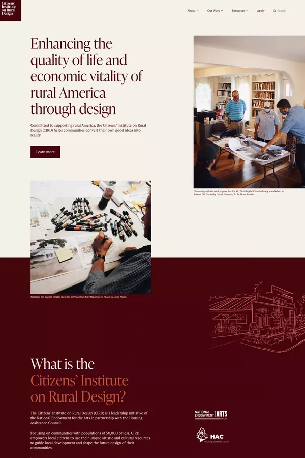 Citizens' Institute on Rural Design - Landing design inspiration