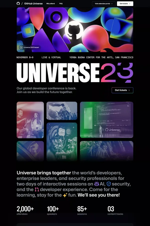 GitHub Universe - November 8-9, 2023 - Other design inspiration