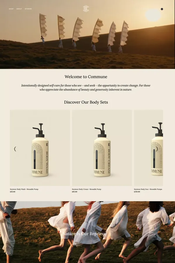 Commune - Sustainable Self Care– Commune.cc - Ecommerce design inspiration