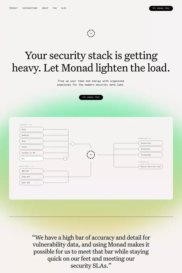 Monad - Landing design inspiration