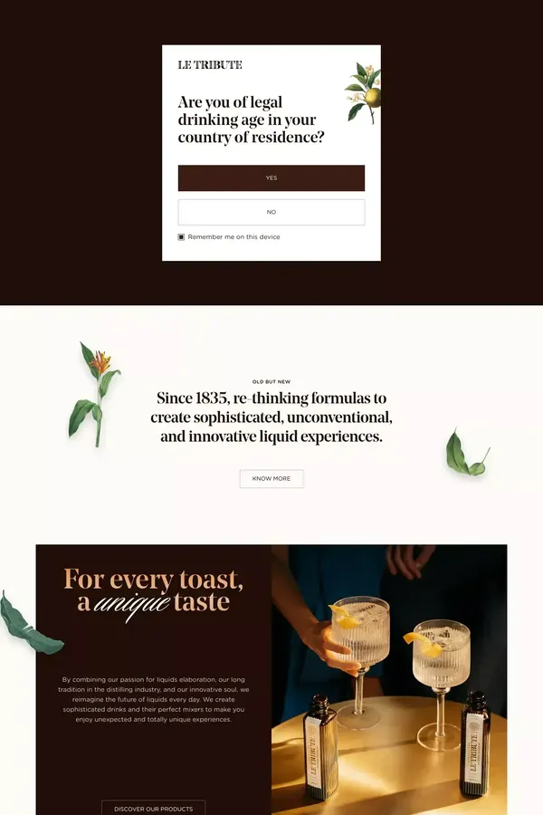 Le Tribute - Ecommerce design inspiration