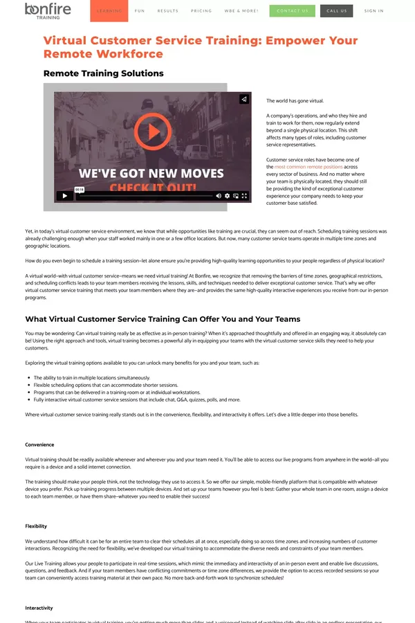 Virtual Customer Service Training | Remote Training Solutions - website design inspiration