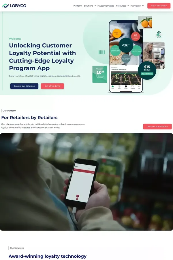 Lobyco - Customer Loyalty Software - Loyalty Program App - website design inspiration