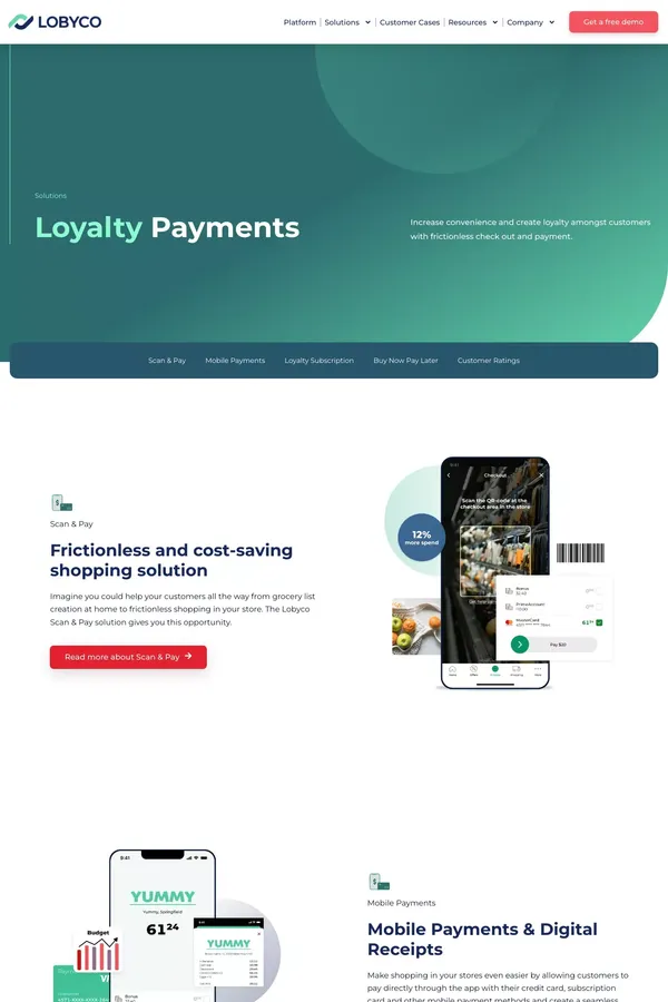 Loyalty Payments - Loyalty App - Scan and Pay App - website design inspiration