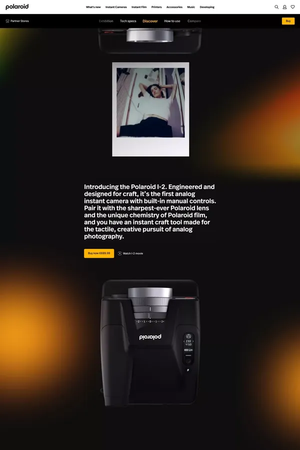 Discover the Polaroid I-2 Instant Camera - Landing design inspiration