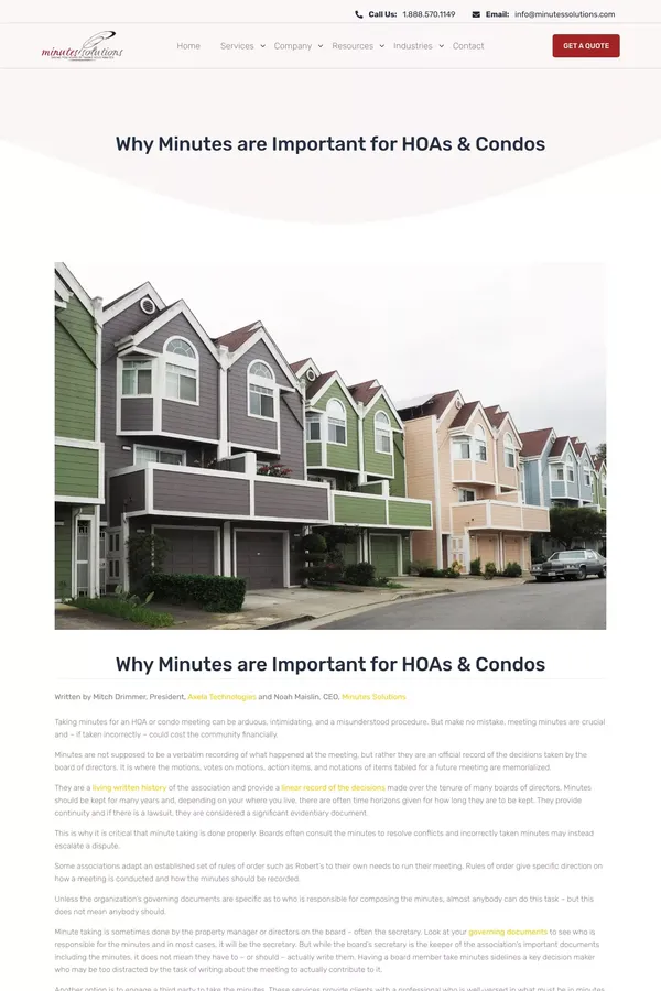 Condo Board Meeting Minutes | Why Minutes are Important for HOAs & Condos - website design inspiration