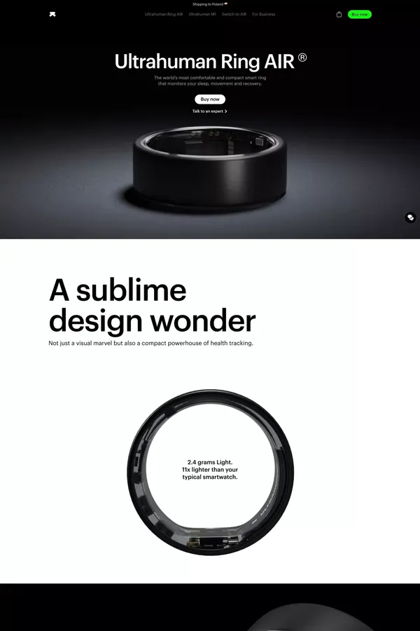 Ultrahuman. Real-time nutrition and fitness tracking. - Landing design inspiration