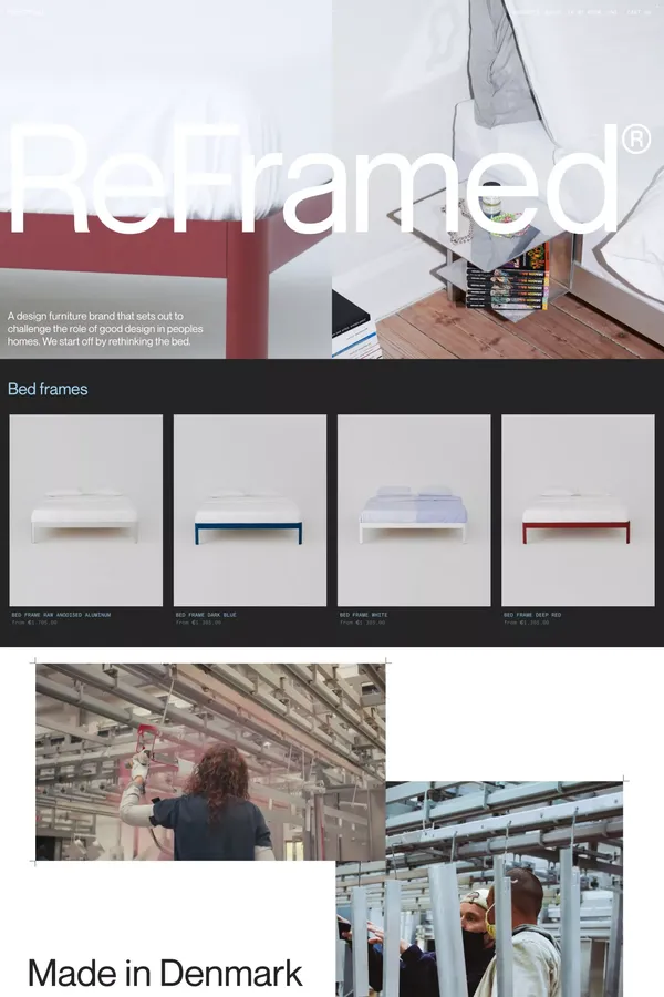 Designer furniture for your bedroom - ReFramed - Ecommerce design inspiration