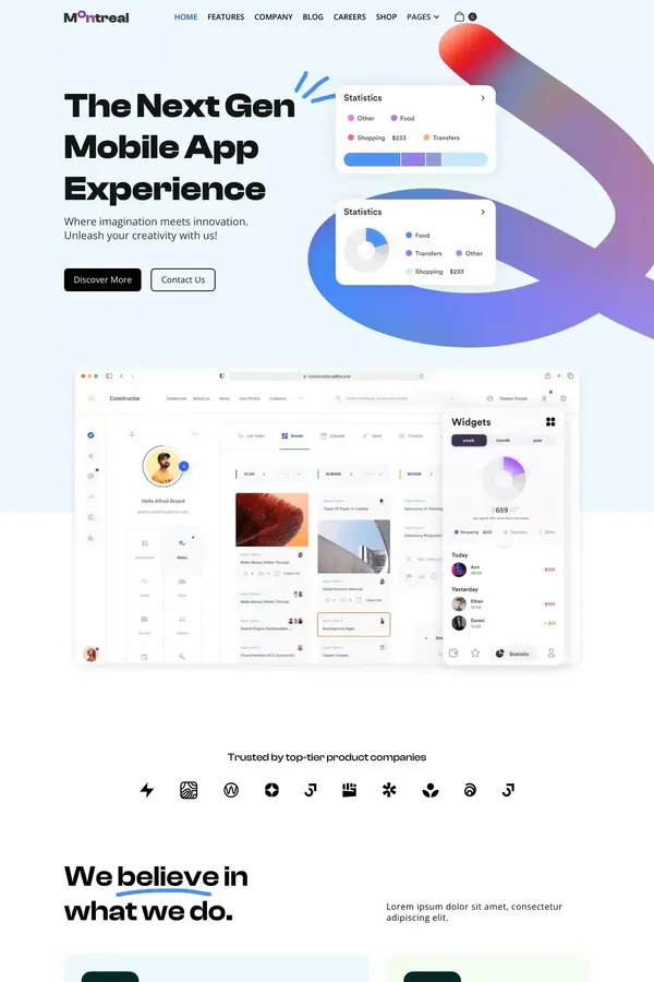 Montreal - Webflow Ecommerce website template - Template design inspiration