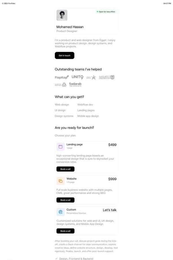 Mohamed Hassan — Product Designer - Portfolio design inspiration