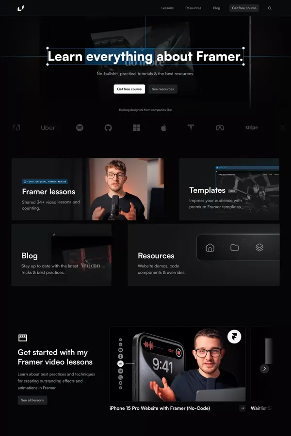 #1 Place to Learn Framer â Framer University