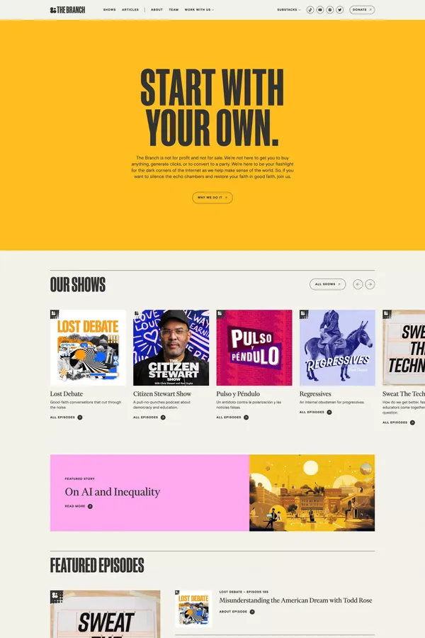 The Branch - Blog design inspiration