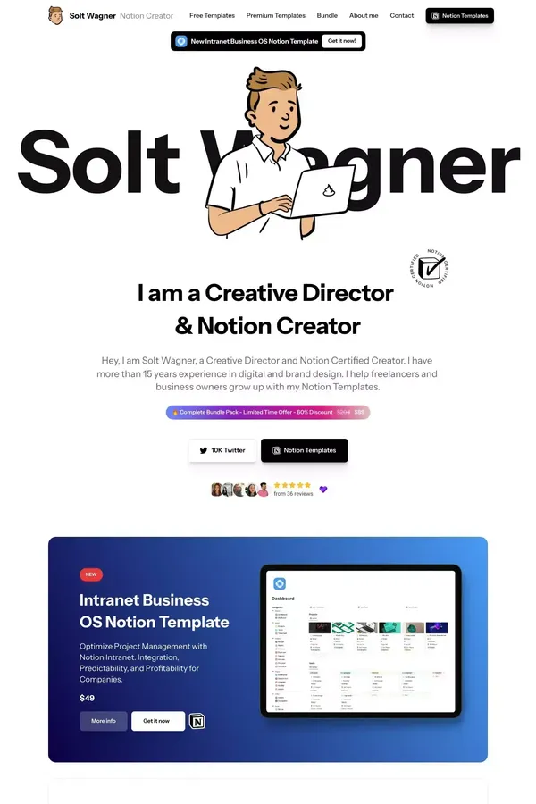 Solt Wagner - Free and Premium Notion Templates