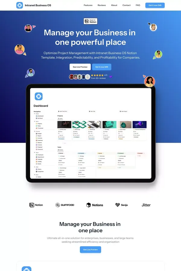 Notion Intranet Business Management Template