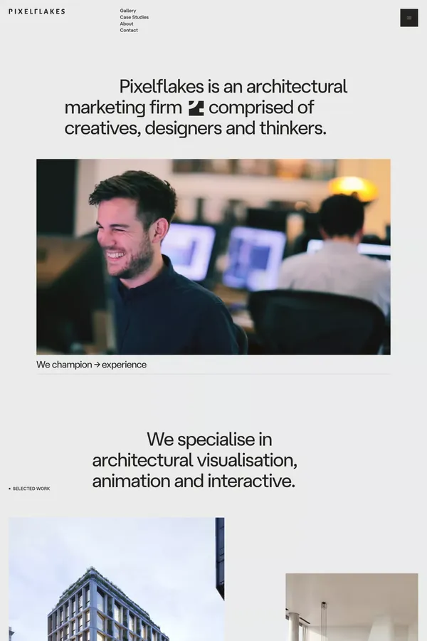 Pixelflakes - Portfolio design inspiration