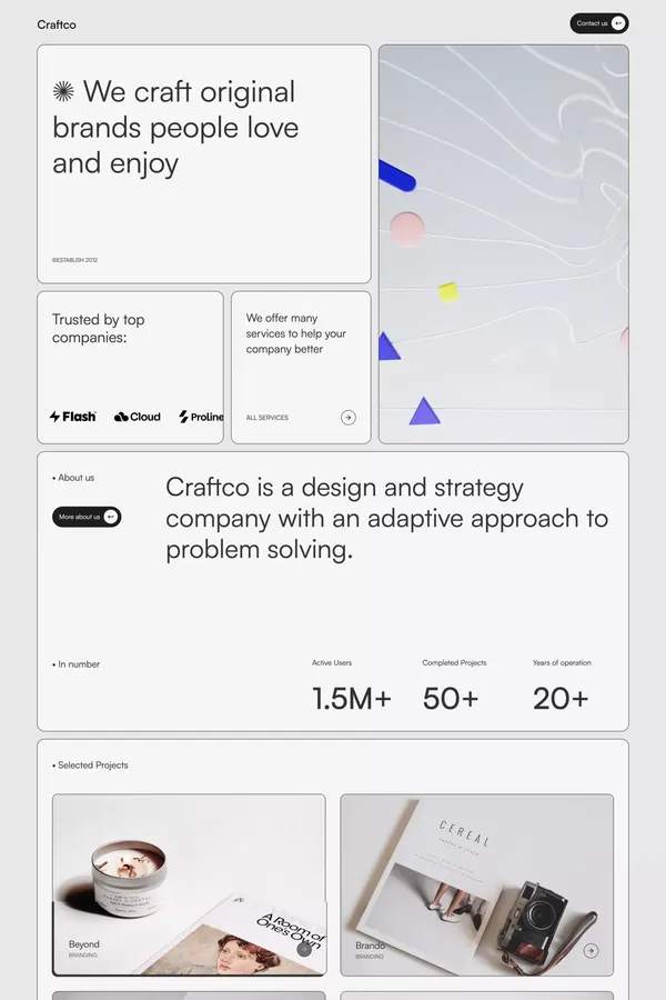 Craftco — Webflow HTML website template - Template design inspiration