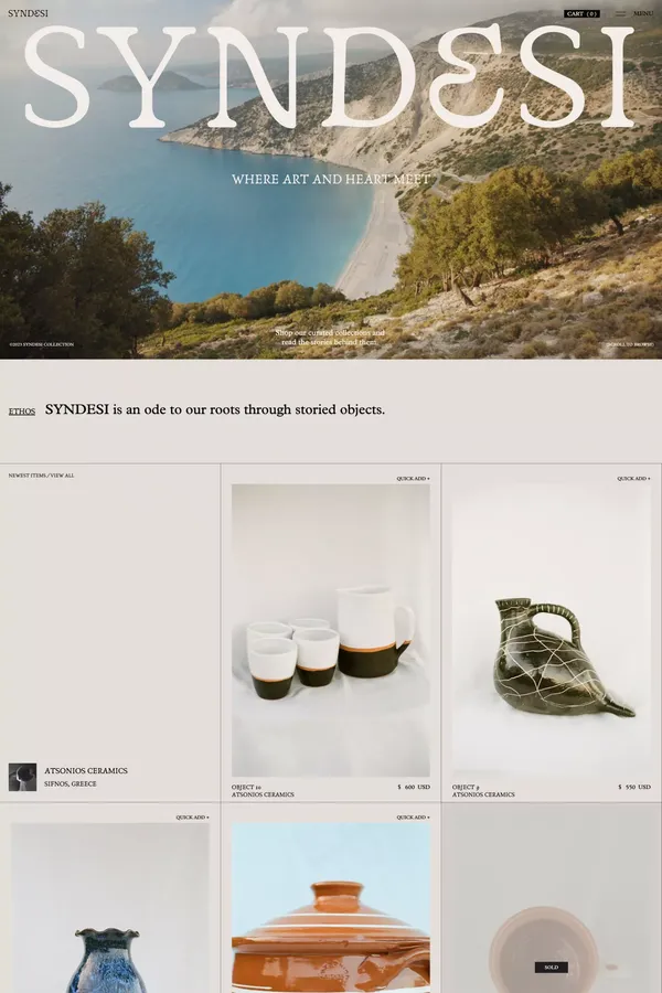 Syndesi Collection - Ecommerce design inspiration