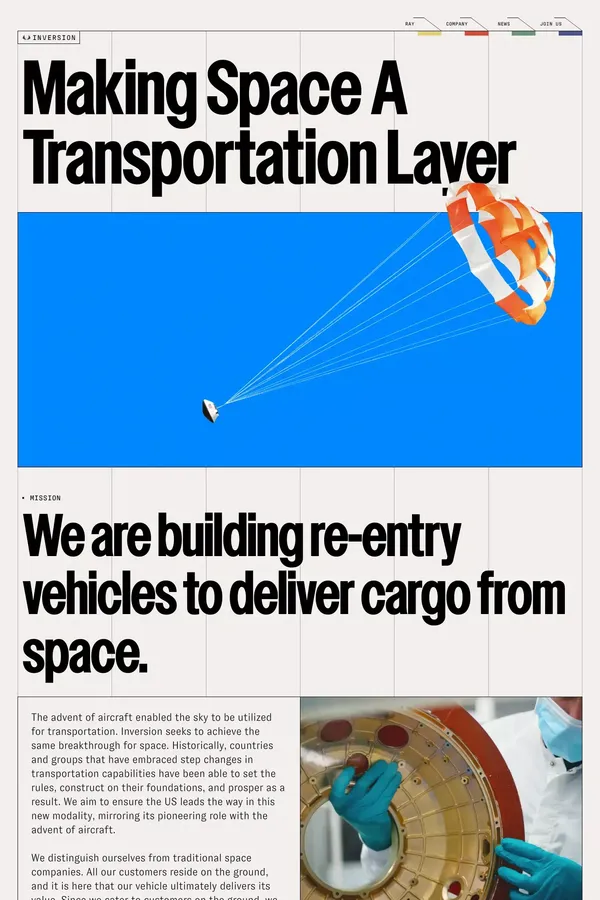 Inversion - Landing design inspiration