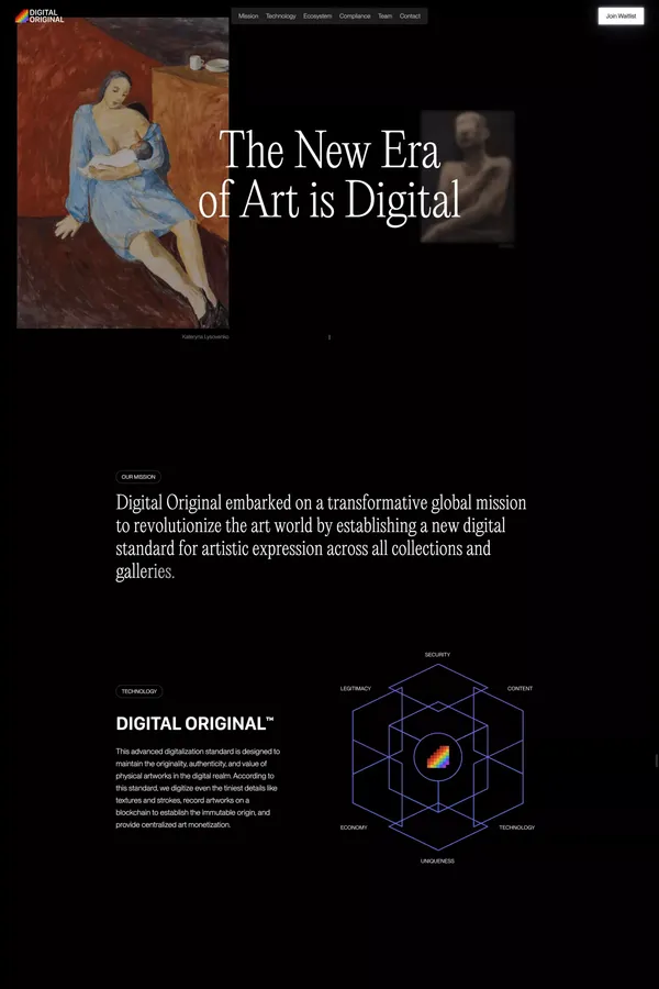 Digital Original™: The New Era of Art is Digital - Landing design inspiration