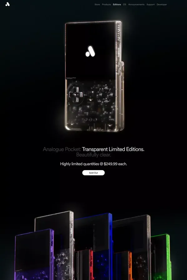Pocket Transparent - Analogue - Landing design inspiration