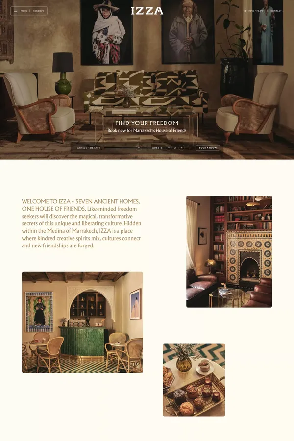 IZZA Marrakech - Landing design inspiration