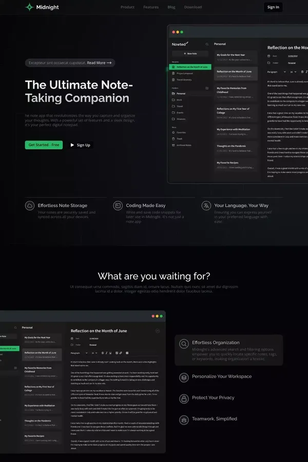 Midnight - Webflow HTML website template