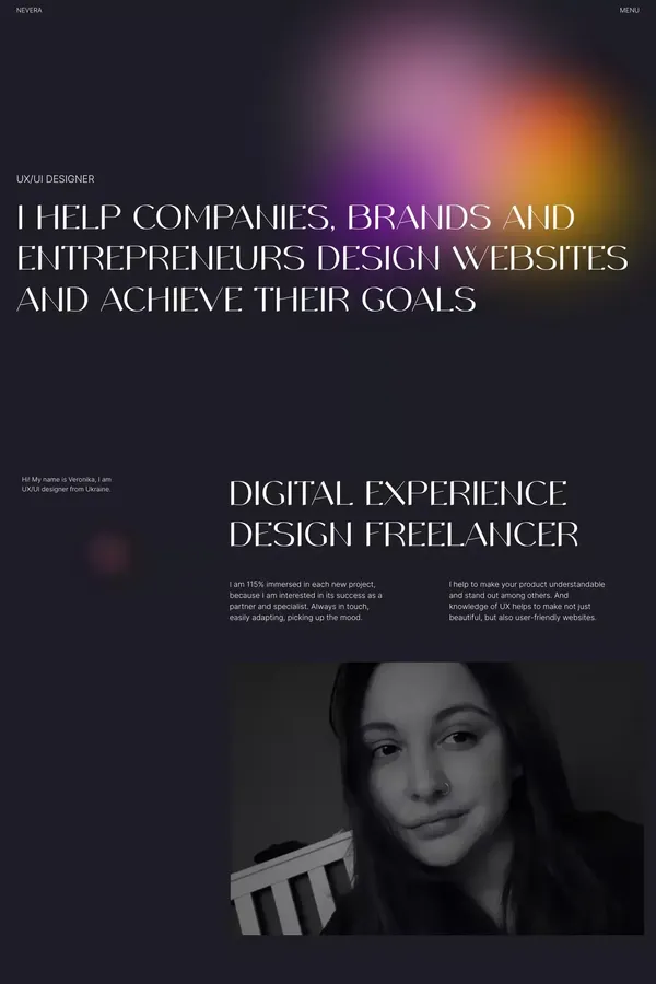 NeVera – UX/UI Designer, Tilda Expert - website design inspiration