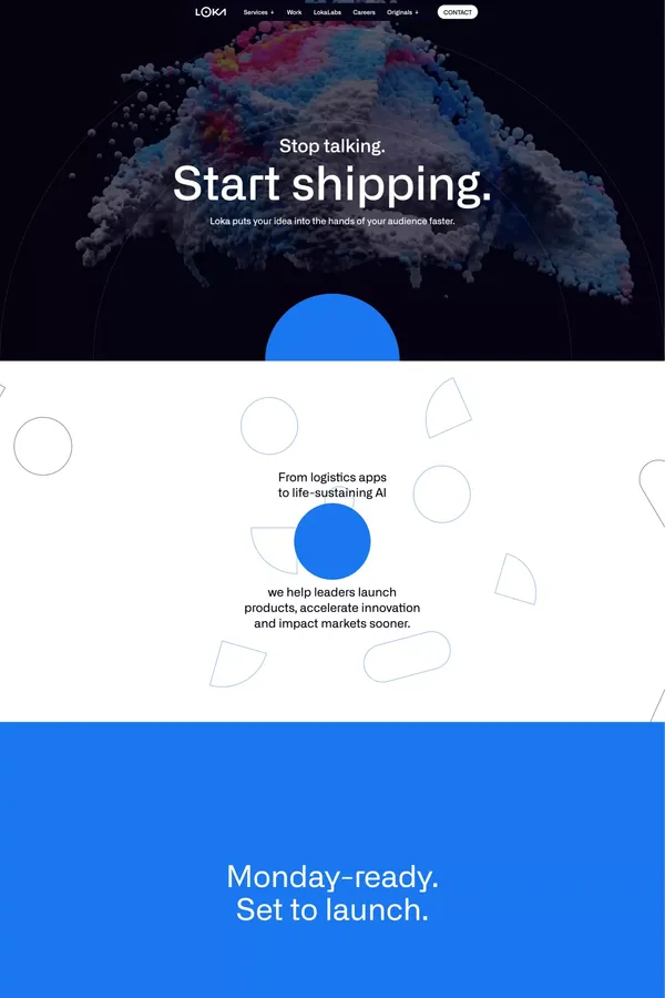 Loka - Fast Product Launch & Market Impact from Apps to AI - Landing design inspiration