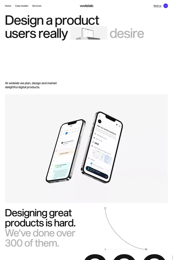 Widelab — Design a product users really desire — Digital Agency for Digital Products. - Portfolio design inspiration