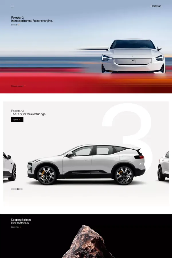 Polestar – Electric cars | Polestar - Landing design inspiration