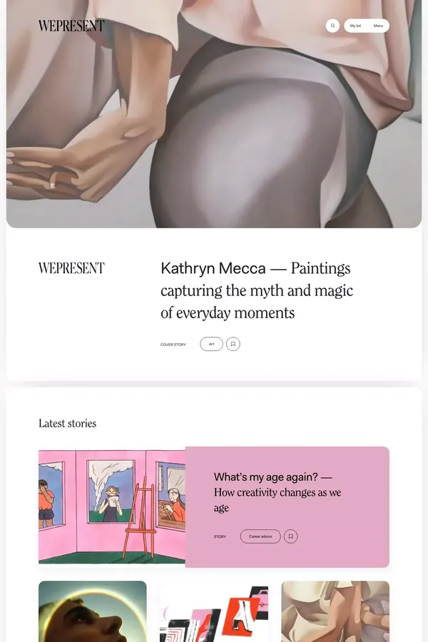 WePresent | Unexpected stories about creativity - website design inspiration