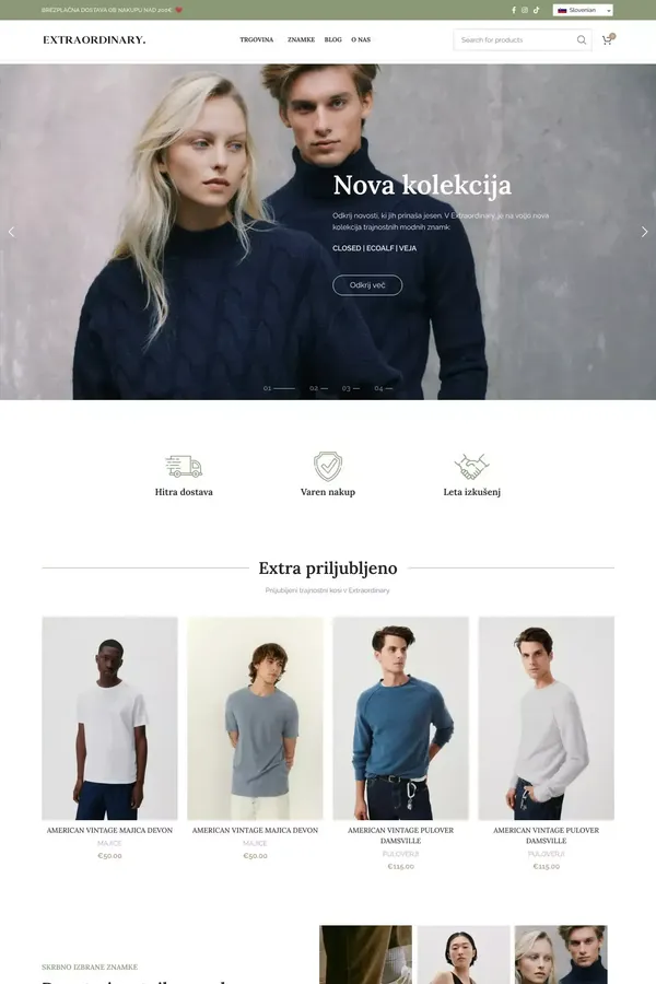 Extraordinary – Live the experience - Ecommerce design inspiration