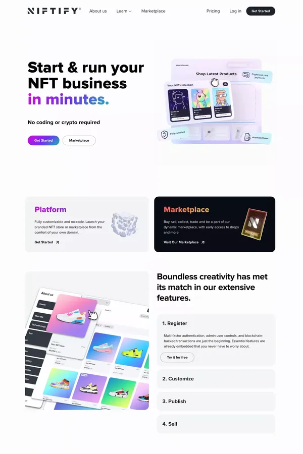 Niftify.io - Landing design inspiration