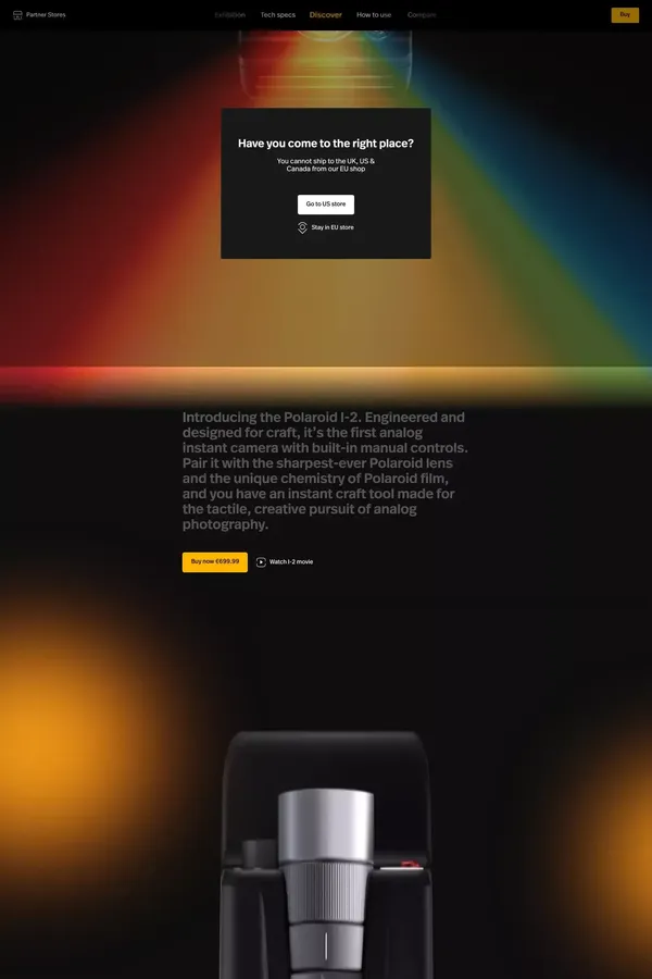 Discover the Polaroid I-2 Instant Camera - Landing design inspiration