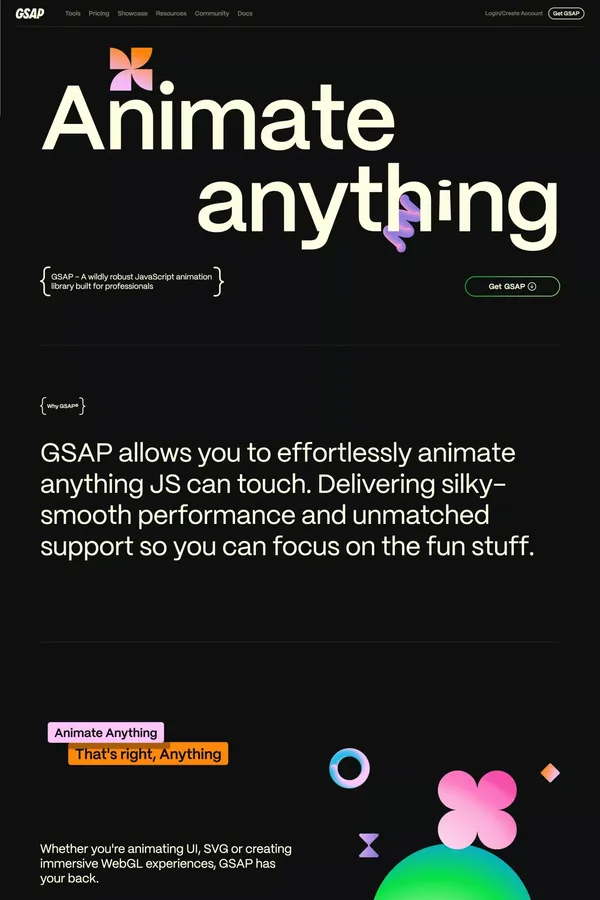 GSAP - Landing design inspiration
