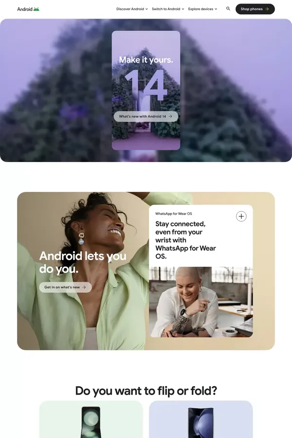 Android | Do More With Google on Android Phones & Devices - Landing design inspiration