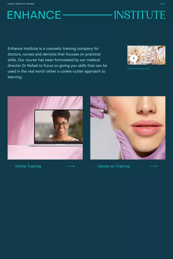 Enhance Institute - website design inspiration