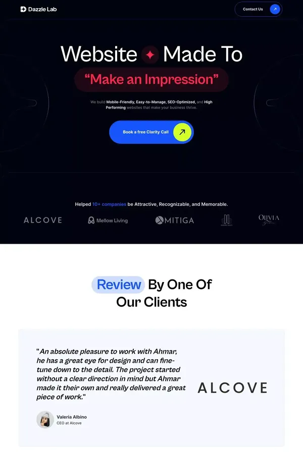 Website Design & Development Agency | Dazzle Lab - website design inspiration