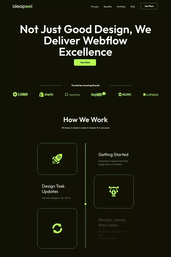 ideapeel | unlimited web design & development service. - Landing design inspiration