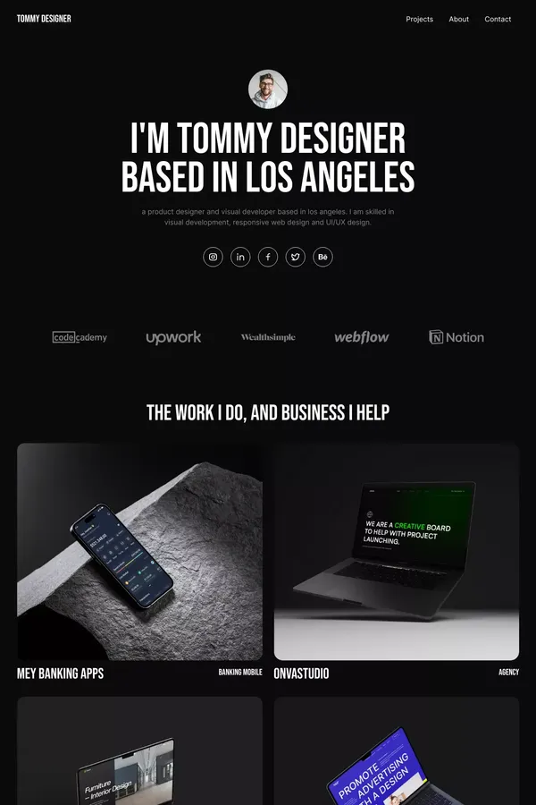 Tommy-Portfolio - Portfolio design inspiration