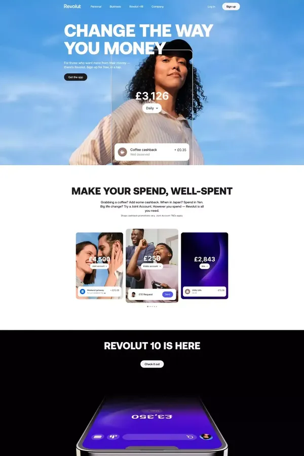 Revolut | All-in-one Finance App for your Money | Revolut FR - Landing design inspiration