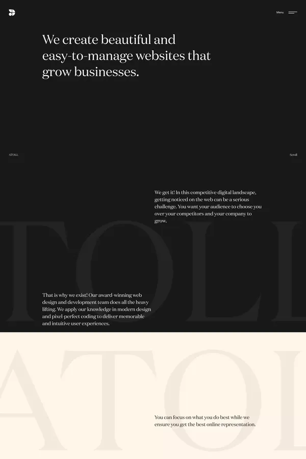 Atoll Digital | Web design agency - Portfolio design inspiration
