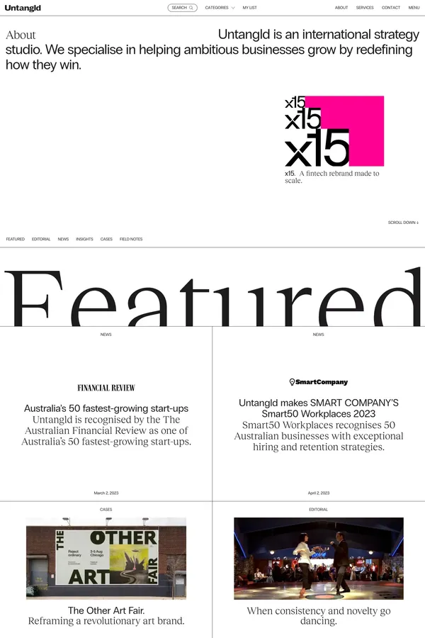 Untangld • An International Strategy Studio - Portfolio design inspiration