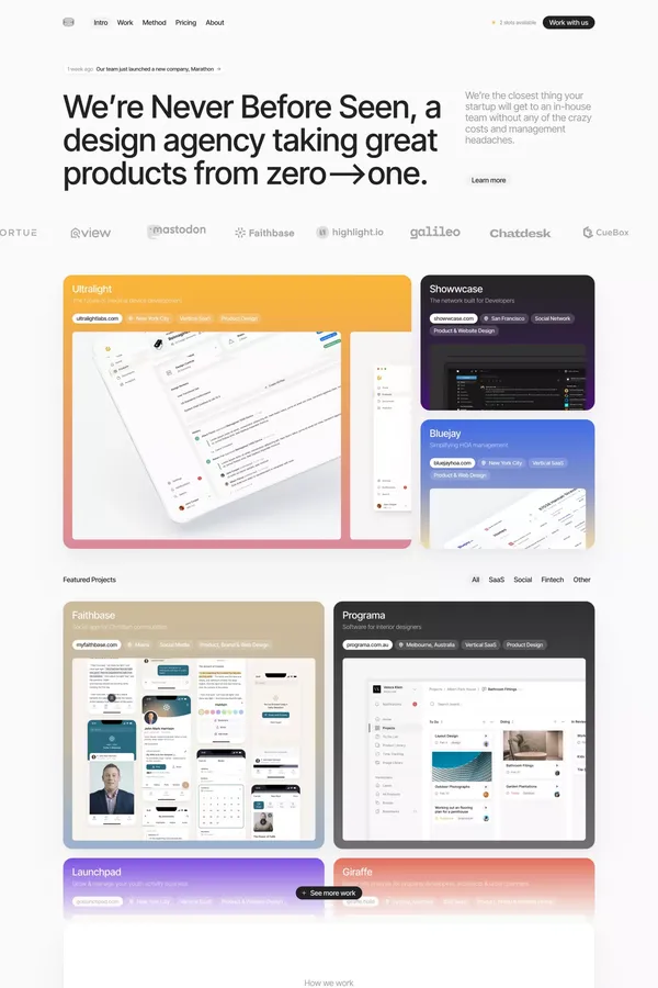 Never Before Seen – Product Design Studio For Startups