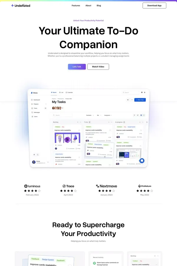 Underrated - Webflow HTML website template