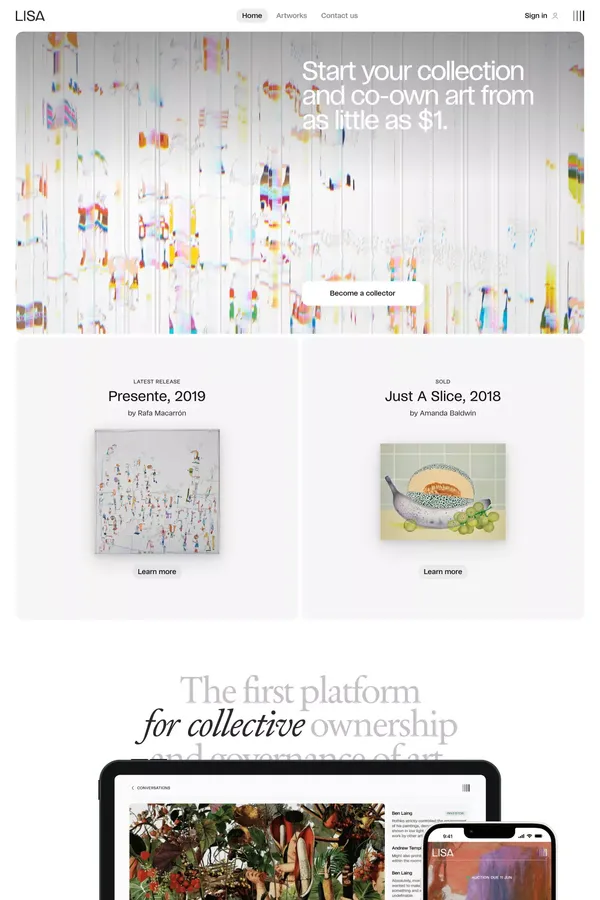 LISA Foundation - Landing design inspiration