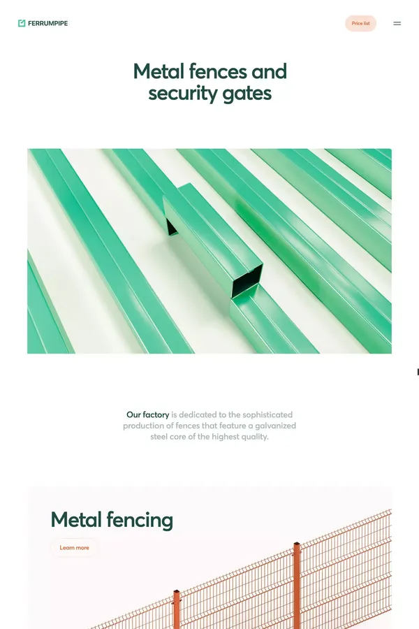 Ferrumpipe — Fences and security gates manufacture - Landing design inspiration